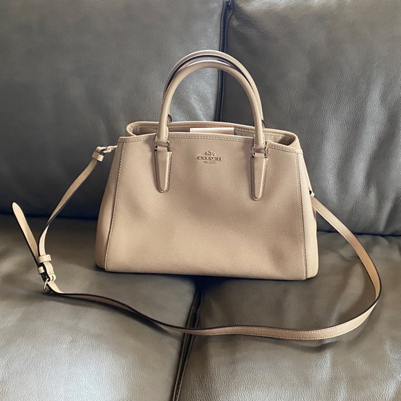 Coach Margot Leather Carryall Crossbody Bag Cream - Picture 1 of 9